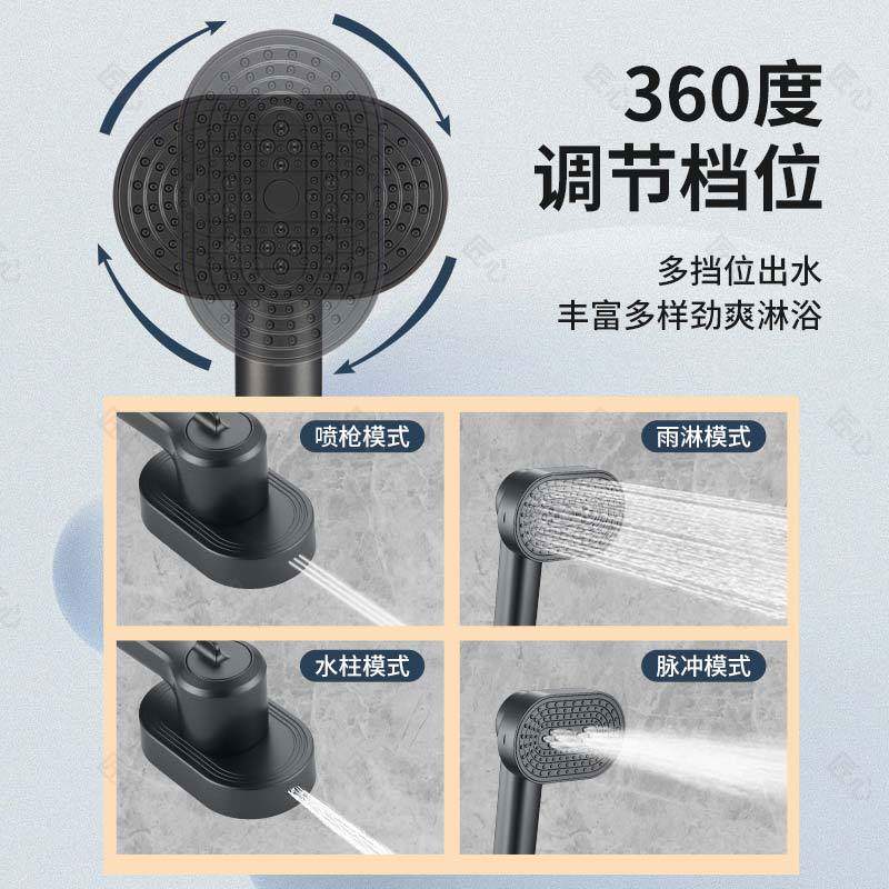 热水器淋浴喷头加压细水花大出水淋浴单头可拆卸塑料增压花洒
