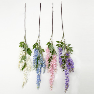 仿真阿勃勒巨型紫藤花长枝串假花绢花垂吊花藤拍照藤蔓婚庆装饰花