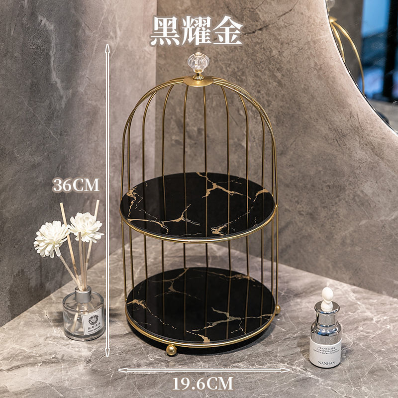 桌面化妆收纳盒口红香水置物架鸟巢香水整理架鸟笼多层ins风宿舍