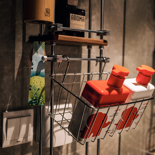 不锈钢挂篮光轴置物架洞洞板搭配厨房水果餐具浴室杂物收纳篮
