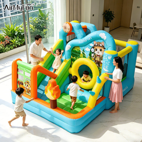 AirMyFun猫咪充气城堡蹦蹦床玩具