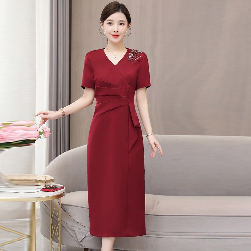 速发五一喜婆婆连宴装2024新款妈妈礼服平时可穿高贵结婚衣婚裙夏