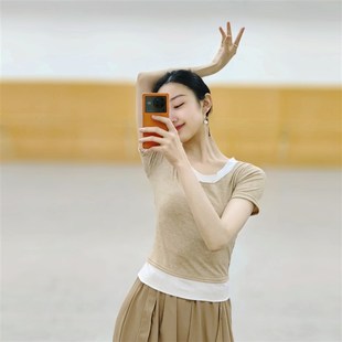 速发舞练功芭瑜舞舞蹈服古典伽形体上衣春夏服蕾艺考