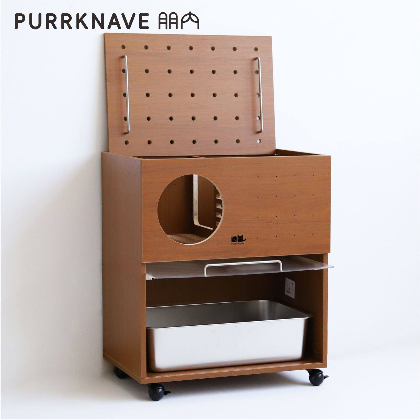 清仓特价 PurrKnave朋内猫厕所防臭防带砂双层柜子式猫砂盆猫砂柜