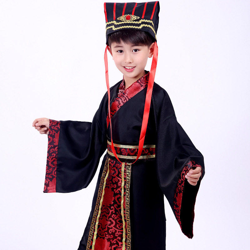 儿童演出服男童汉服三国演义幼儿园诸葛亮周瑜刘备古装大臣服装男