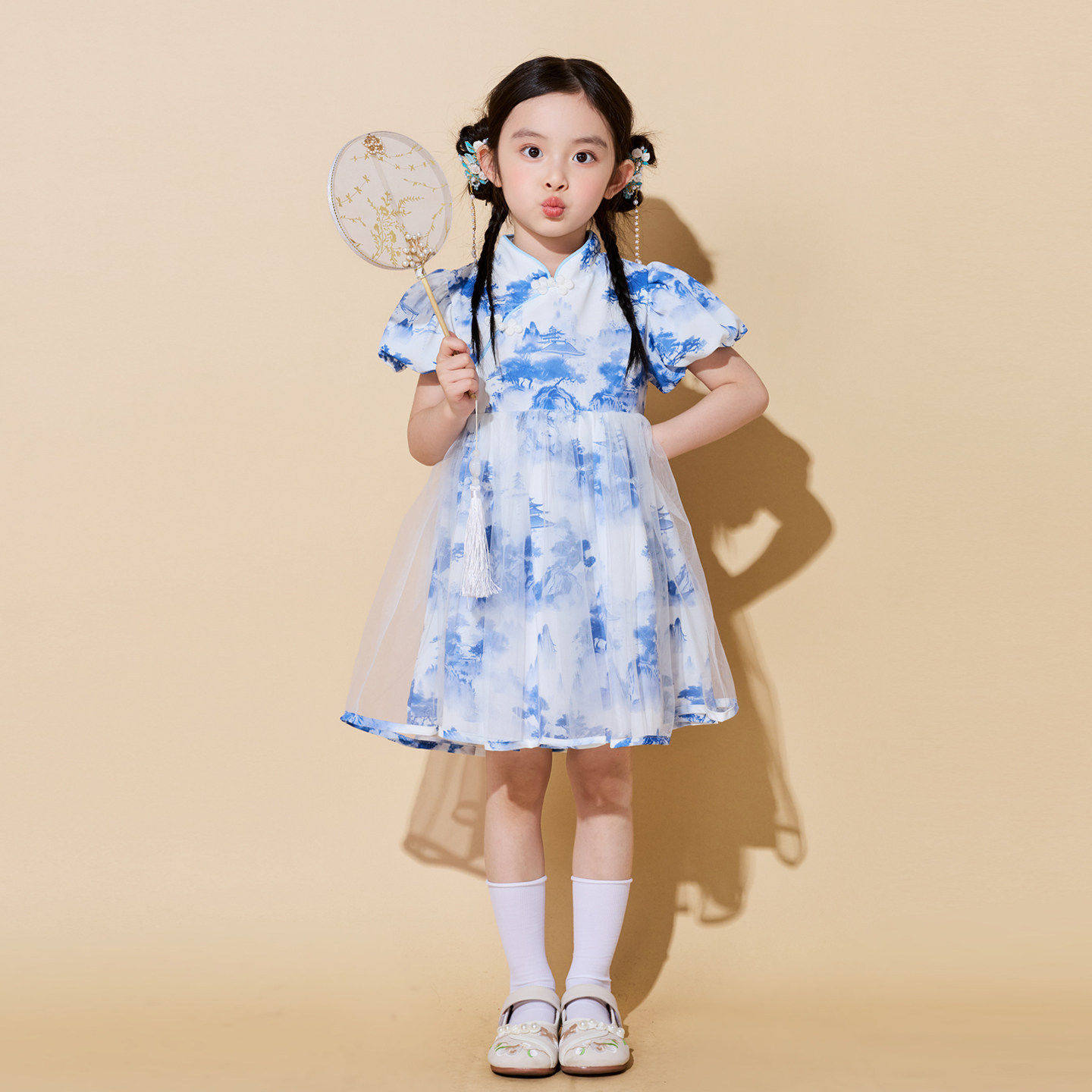 六一儿童演出服中国风小学生男女合唱表演服新中式唐装汉服旗袍裙