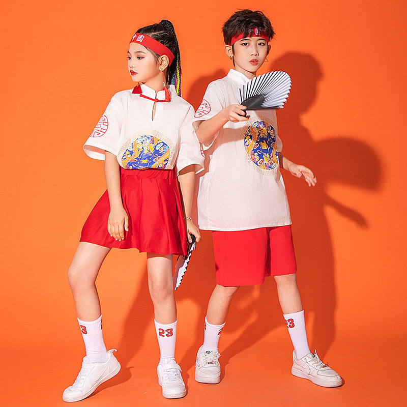 六一儿童中国风演出服女童表演服国潮小学生运动会开幕式入场服装