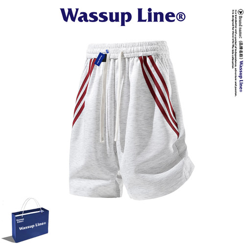 WASSUPLine潮牌休闲五分裤男