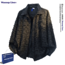 男春秋季 WASSUP 衬衫 格子长袖 毛边流苏复古宽松衬衣 Line潮牌美式