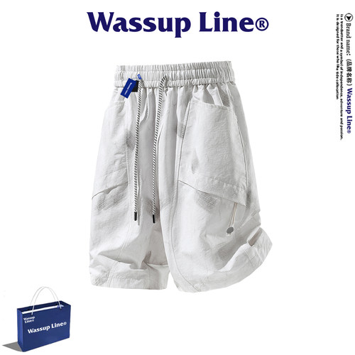 WASSUPLine潮牌工装五分裤男