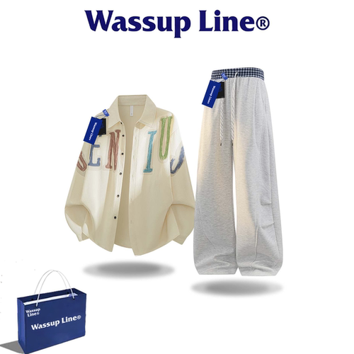 WASSUPLINE潮牌秋老钱风两件套