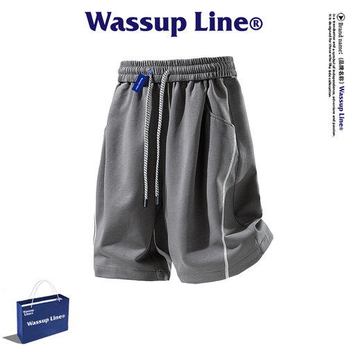 WASSUPLine潮牌运动五分裤男