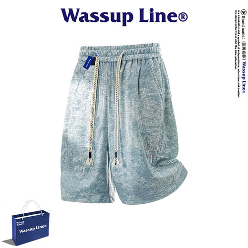 WASSUPLine潮牌休闲五分裤男