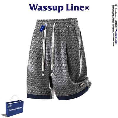 WASSUPLine潮牌休闲五分裤男