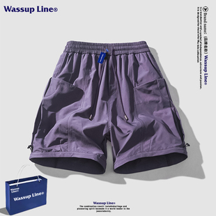 WASSUP Line潮牌日系机能风五分裤男款夏季宽松百搭休闲运动短裤