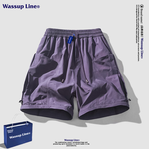 WASSUPLINE日系机能风五分短裤