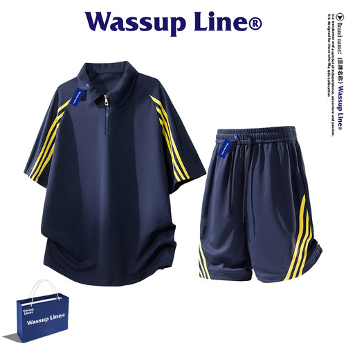 WASSUPLine潮牌休闲运动套装男