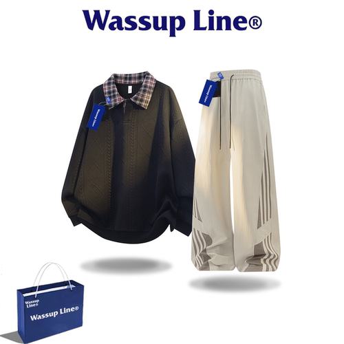 WASSUPLINE潮牌秋男套装两件套
