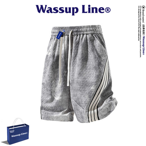 WASSUPLine潮牌休闲五分裤男