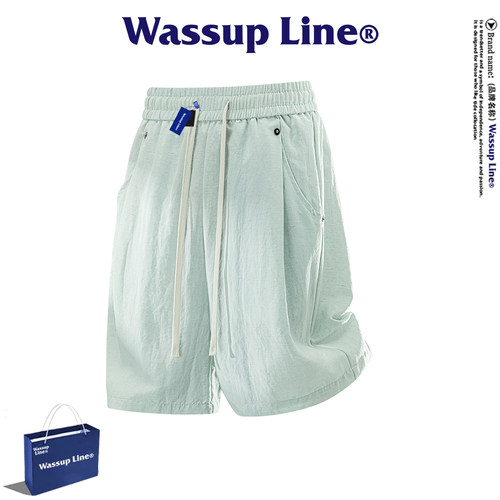 WASSUPLine潮牌休闲五分裤男