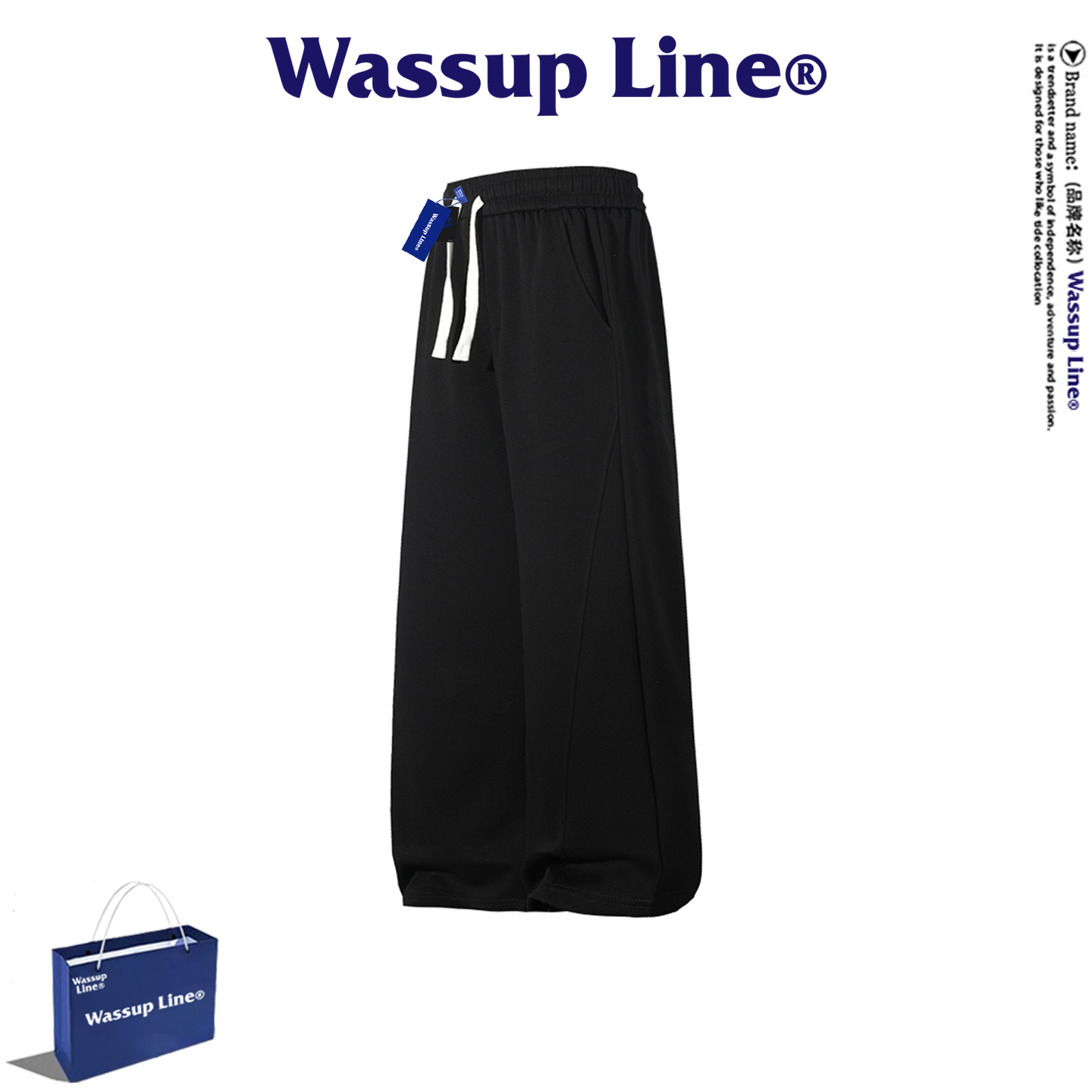 WASSUPLine潮牌美式休闲裤男