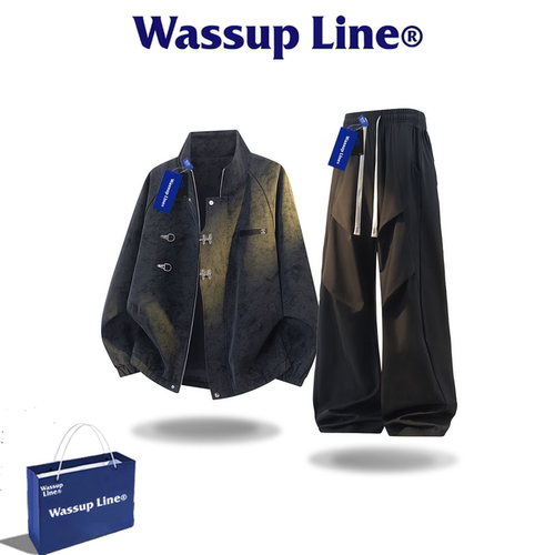 WASSUPLINE潮牌痞帅男秋两件套