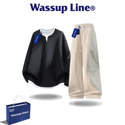 WASSUPLINE潮牌秋假两件两件套