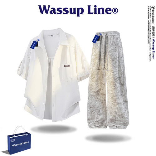WASSUPLine潮牌时尚休闲套装男