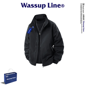 WASSUP 风飞行员外套 宽松工装 Line潮牌美式 复古风立领夹克男春季