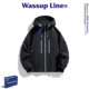 时尚 WASSUP Line潮牌宽松百搭夹克男春季 潮流户外防风连帽外套