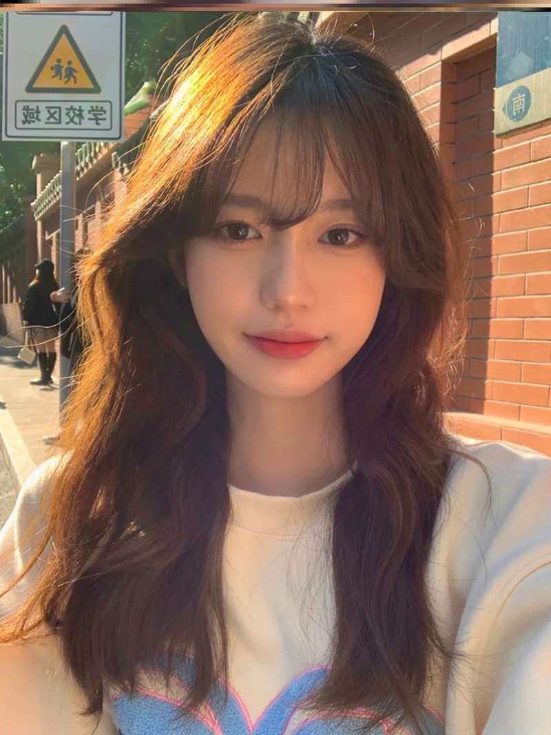 假发套女真人发丝假发长发圆脸大脸减龄仿真全套2021年时尚中长发
