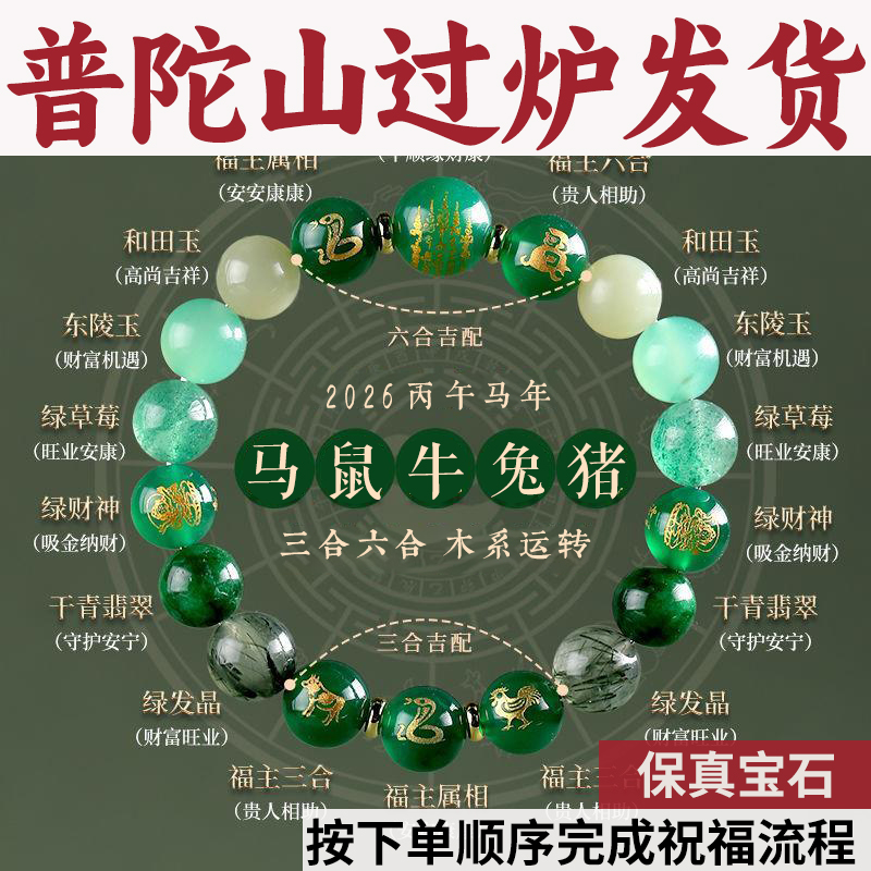 普陀山大师祝福五行补木手串