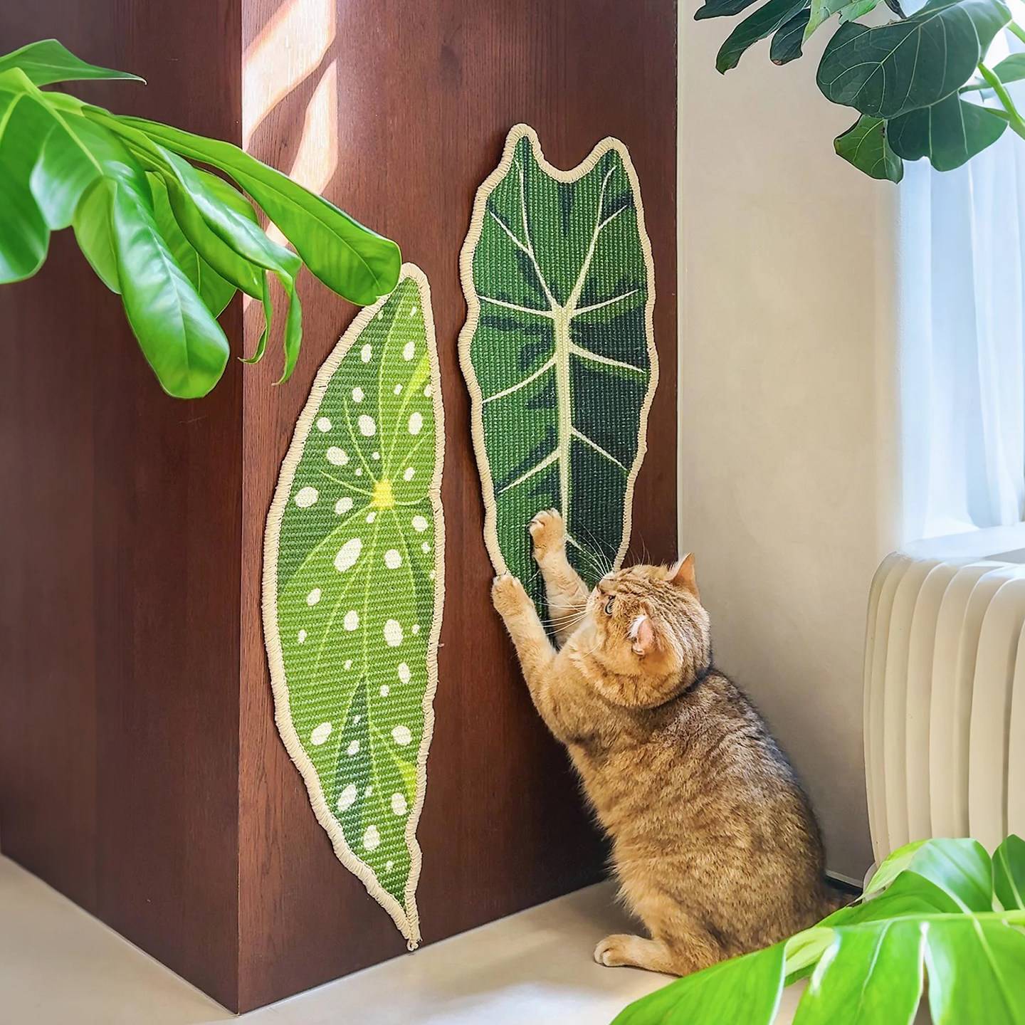 进口剑麻猫抓板贴墙耐磨不掉屑猫抓垫立式墙贴猫咪磨抓板