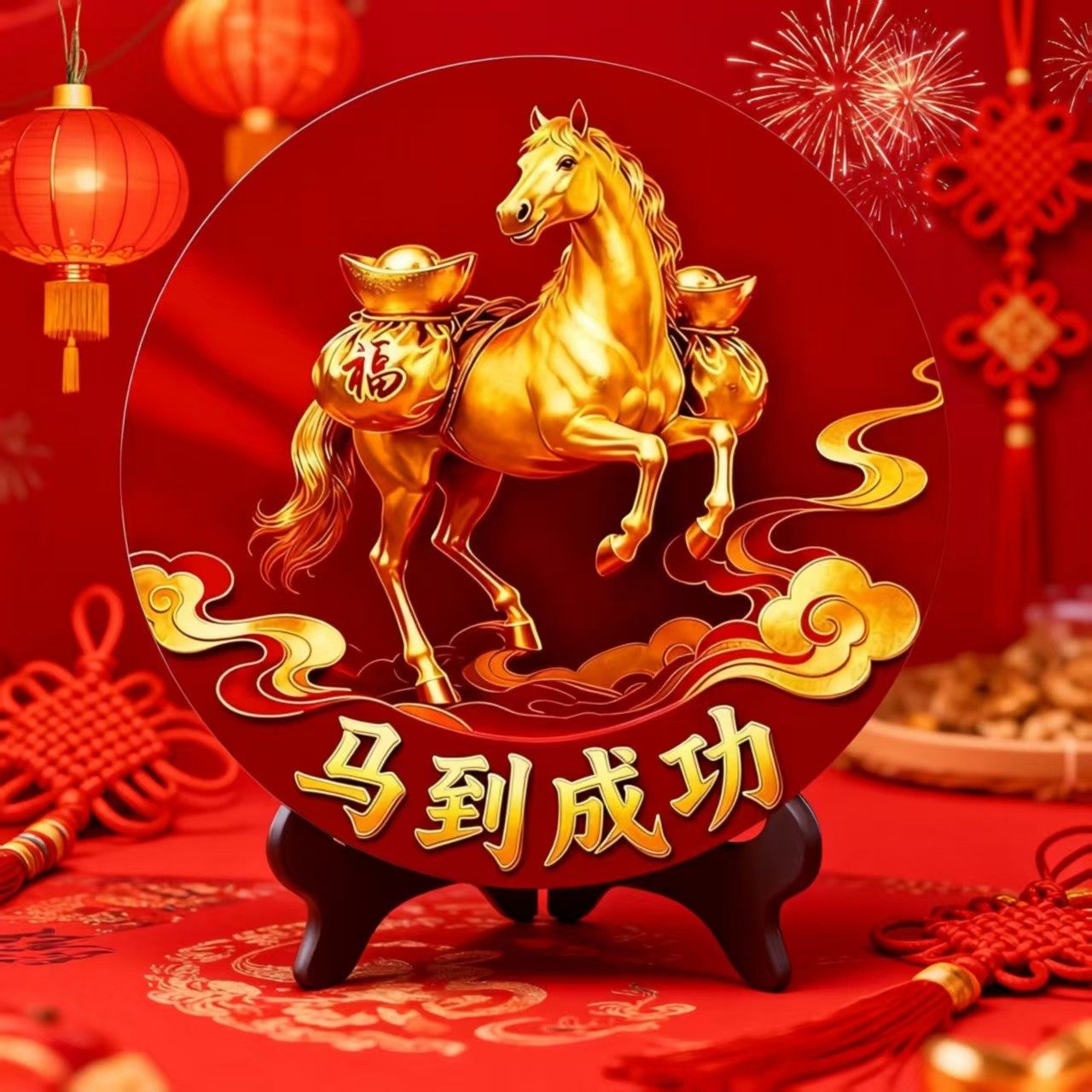 客厅摆件2026马年新款玄关装饰品电视柜摆台乔迁新居礼物桌面摆件