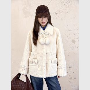 2025新款冬季萌萌兔超软仿兔毛绒外套女年轻中长款宽松加厚保暖衫