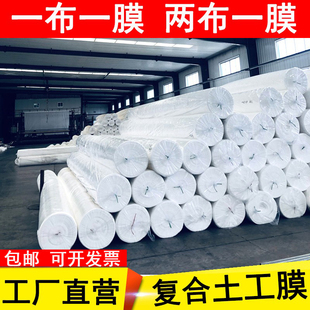 复合土工膜防渗膜两布一膜池塘膜鱼塘用蓄水池加厚养殖防水土工布