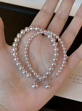 鲛人语/曼塔玫瑰 原创温柔薰衣草珍珠手链轻奢高级感S925银手串