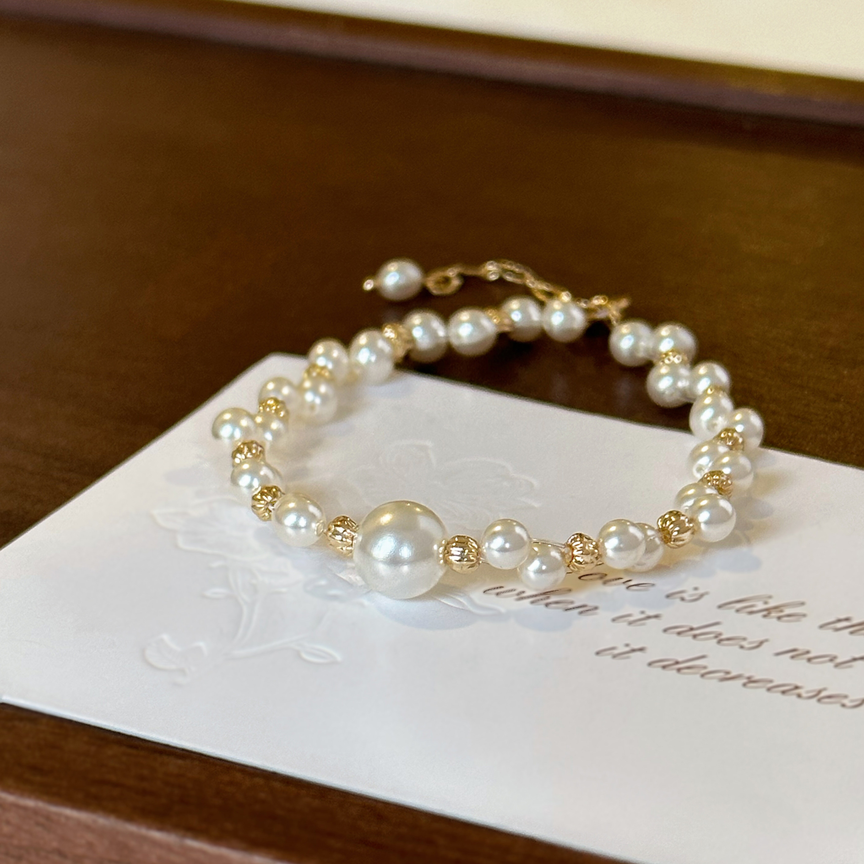 鲛人语/白露诗集 原创小金珠手工编织天然珍珠优雅精致小众手链