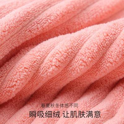 高级新款双层干发帽  女家用珊瑚绒竖条纹干发速干洗头包头巾