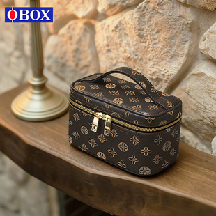 OBOX化妆包韩系印花多功能高端大牌女2026新款简约时尚口红收纳