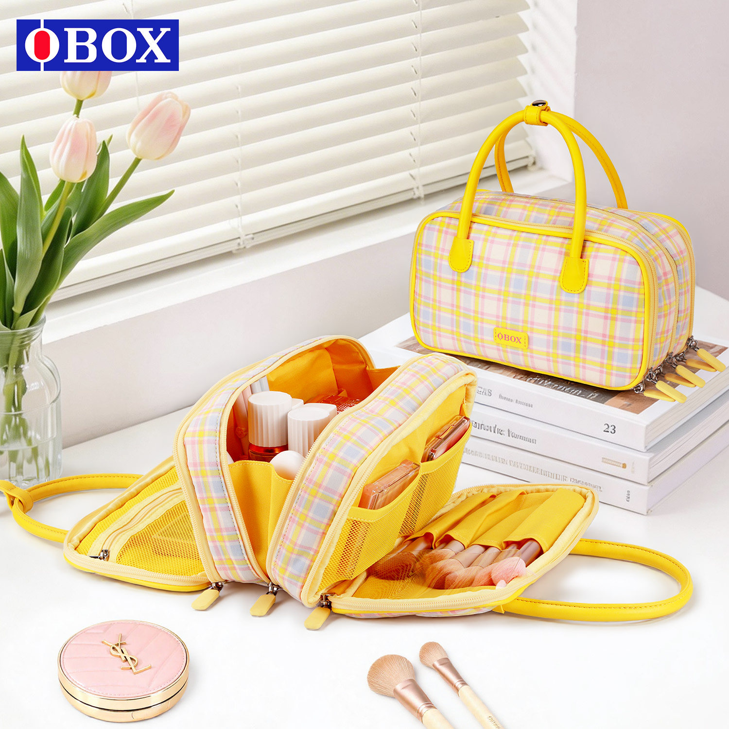 OBOX旅行折叠化妆包2026新款女ins大容量便携式护肤品洗漱收纳袋