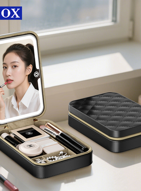 OBOX化妆包带镜子托特包内胆2026新款女高档通勤便携补妆收纳盒小