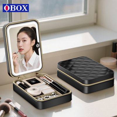 OBOX化妆包带镜子托特包内胆2026新款女高档通勤便携补妆收纳盒小