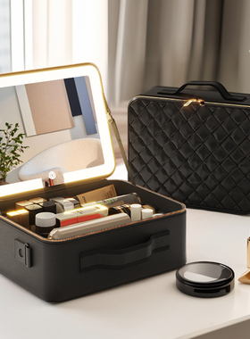 「OBOX」2026新款化妆包女带镜子带灯护肤品美妆通勤收纳挂行李箱