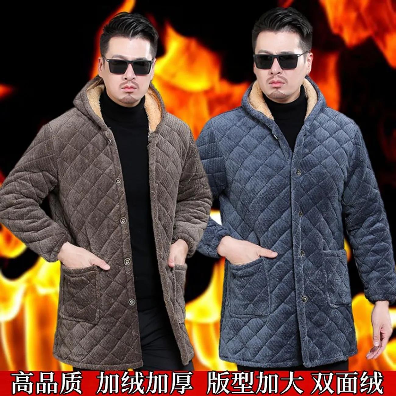 四川省服防油罩衣男加绒加厚冬季新款绒面棉衣工地厨房厚外套棉服