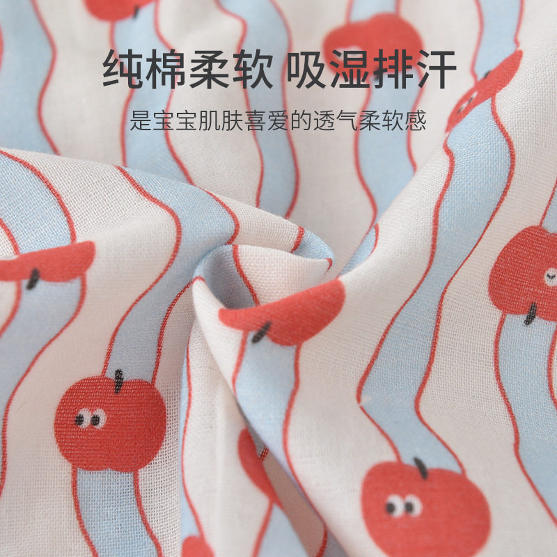 婴儿纯棉纱布无骨连体衣夏季薄款宝宝护肚背心式透气琵琶衣爬服