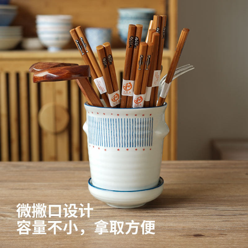 日式高温釉下彩手绘陶瓷