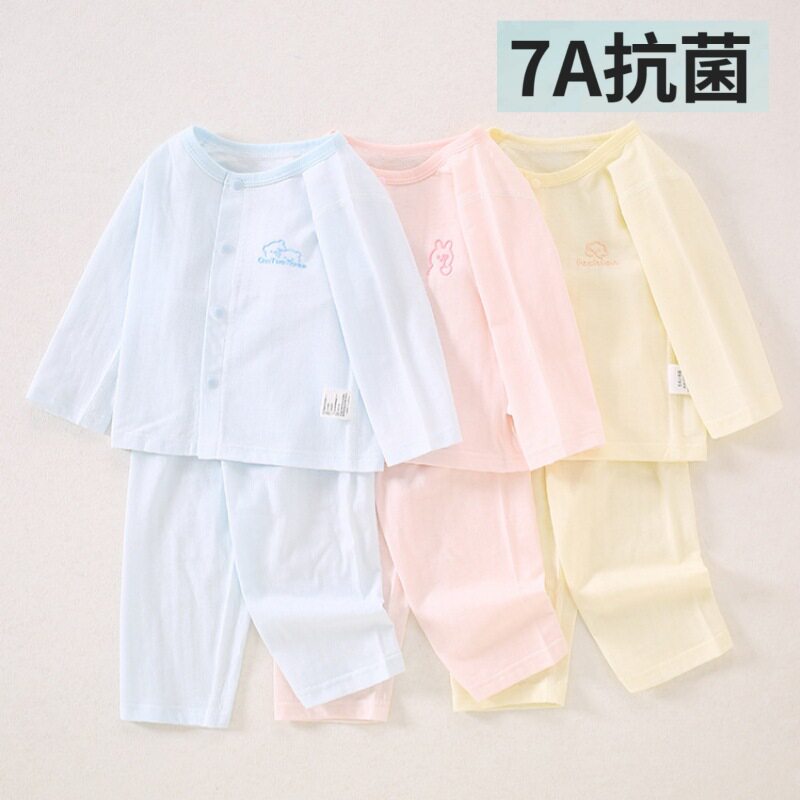 夏季薄款婴儿分体衣纯棉a类宝宝衣服空调服内衣睡衣套装安阳童装