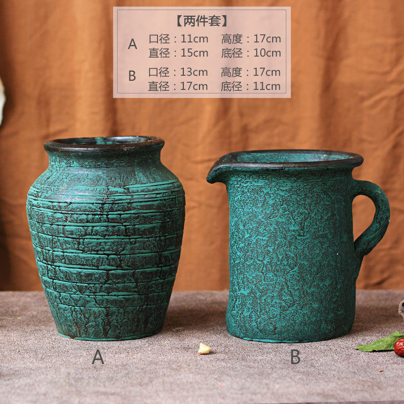 复古手工陶瓷粗陶花瓶水