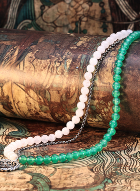 玉顺行敦煌溢彩S925银玉髓藻井项链